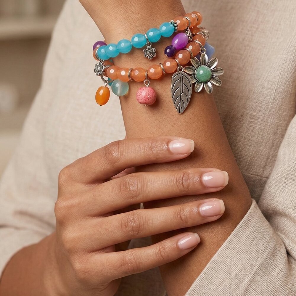 Boho Multi-Strand Charm Bracelet - Picture 3 of 4